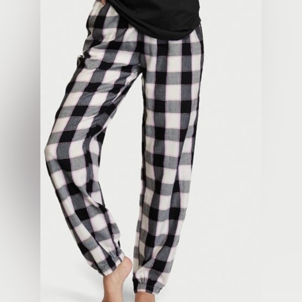 Victoria's Secret Flannel Plaid Jogger Pajama Pants With Pockets Size XSmall